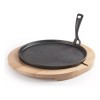 Ibili Plancha Hierro Fundido + Base Madera 26 Cm Inducción