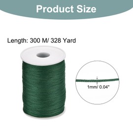 Rebower Nylonschnur für Armbänder, 1 mm, 300 m, Nylonschnur für Schmuckherstellung, Armband, Halsketten, Bastelarbeiten, Dunkelgrün