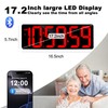 TXL 17.2" Bluetooth Digital Wall Clock with Seconds, Large Countdown