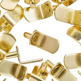 WidgetCo 5mm Brass L Shelf Pins, Shelf Supports, Architectural Finish (Qty 100)