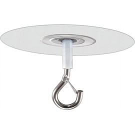 Adhesive Ceiling Hook, Weight-Bearing Stick-On Ceiling Hook, Drill Free Hanging with Safety Clasp, Water Resistant Hook for Ceiling Plants Chimes, Home Storage Hooks