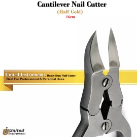 Medentra CANTILEVER Heavy Duty Cutter Toenail Trimmer Foot Thick Nail Clipper Gold Handle