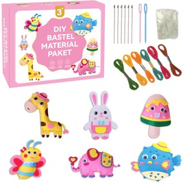 DIY Felt Sewing Kit for Children - Craft Set with Animal Shapes & Pre-Cut Parts. Gift for Children's Day, Christmas or as Party Bags for Children's Birthdays