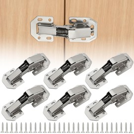 6PCS Soft Close Cabinet Hinge, No Pre-Drilled Cabinet Hinges, Surface Mount Kitchen Cabinet Hinges for Cabinet Doors with Screws