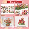 WANDIC 6 Pcs Tulips Rub On Transfer Sticker,Spring Scenery Stickers
