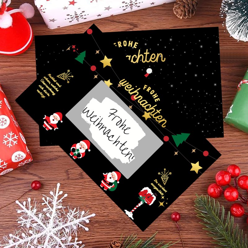 akaca Christmas Scratch Cards 3-in-1 Set with Surprise Effect, Perfect