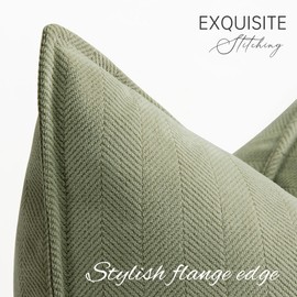 ZWJD Sage Green Pillow Covers 18x18 Set of 2 Chenille Throw Pillow Covers with Elegant Design Soft and Luxurious Decorative Pillows for Couch, Bed, and Home Decor