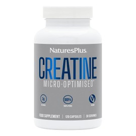 NaturesPlus Creatine Micro-Optimised Capsules - 100% Pure Creatine Monohydrate Supplement for Peak Performance, 3 g per Serving - Vegan, Gluten Free, 120 Capsules, 30 Servings