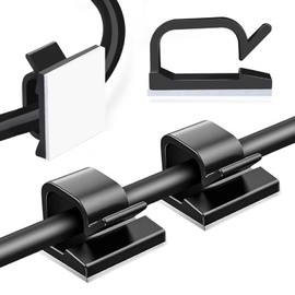 GGFOXLEW 3/4 in Adhesive Cable Clips, 120pcs Outdoor Light Clips, Cord Clips, Sturdy Wire Clips, Finisher Wire Clamp for Home, Car, Office Wire Management Clips (Black, 3/4"-120PCS)