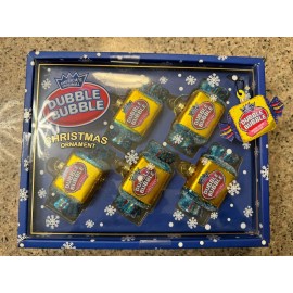 Dubble Bubble Double Bubble Gum Glass Christmas Ornament Set of 5 - NEW in BOX