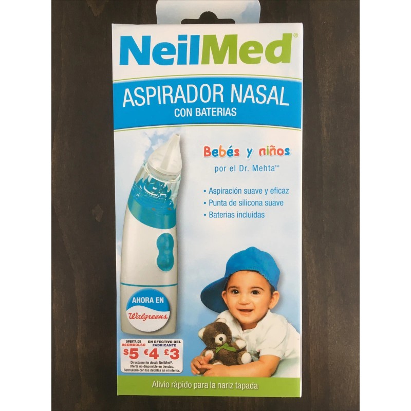 NeilMed Battery Operated Nasal Aspirator for Babies & Kids -