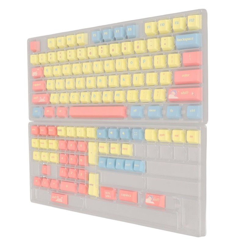 Mechanical Keyboard Keycaps 124 Keys PBT Dye Sublimation Vivid Colors
