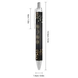 GoasNei Happy New Year 2025 Retractable Ballpoint Pen Portable Black Ink Ball Pen Work Pens for Office Stationery Supplies Gifts