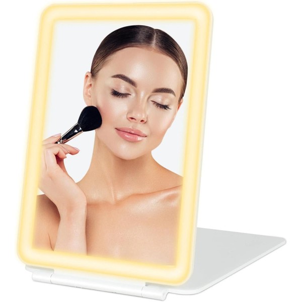 Dec.Metu Travel Makeup Mirror with Lights, 72 LEDs, 3-Color, Rechargeable,
