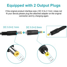 TREE.NB Universal 42V 2A Fast Charger for Razor/Jetson/Voyage/gotrax Electric Charger Power, Supply DC 5.5mm x 2.1mm with 5.5mm*2.5mm Adapter for 36V 10S Li-on Battery