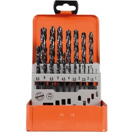 Projahn 60315L Spiral Drill Bit Metal Case (19 Pieces, Left Cut, Ground from Solid, Long Service Life, 1 Diameter 1 – 10 mm Increasing by 0.5)