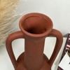 Tall Brown Vase Urn Double Handle Terracotta Roman Ceramic Flower