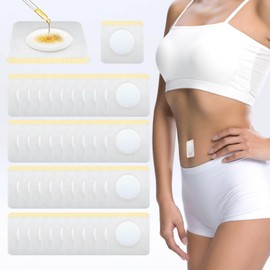 50PCS Self-Adhesive Organic Cotton Castor Oil Patches, Can Promote Digestion Reduce Stress, Constipation, Bloating and Other Symptoms, Wash-Free, Easy to Use, Impermeable (Oil Not Included)