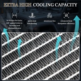RadBuild CU370 3 Row All Aluminum Radiator for 1967-1969 1968 Chevy Camaro/Pontiac Firebird Big Block Radiators