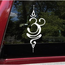 Minglewood Trading Matte Black - Breathe Sanskrit Symbol Vinyl Sticker - Pranayama Ujjayi Yoga - V1 Die Cut Decal - 2w x 5h inches
