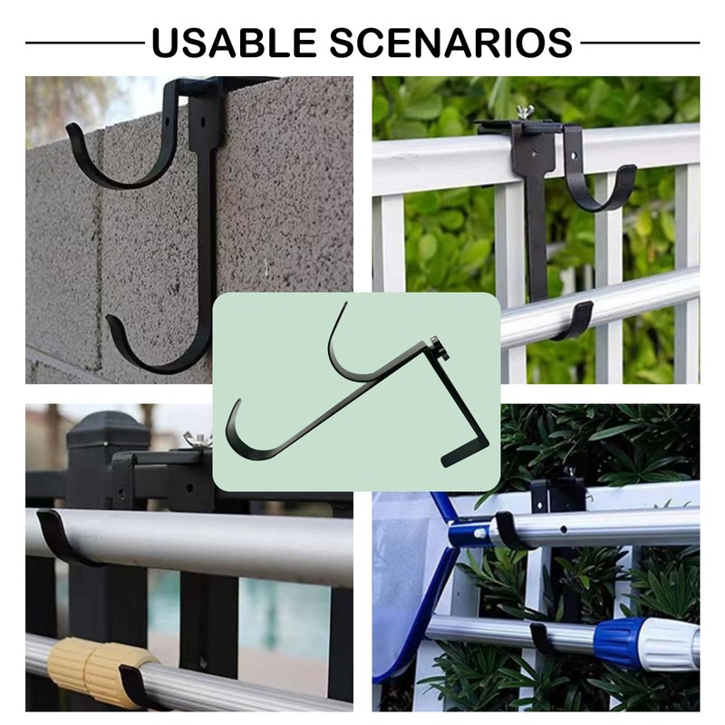 Double Pool Pole Hooks, 2 Pieces Adjustable Thickened Panel Rustproof