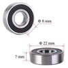 Donepart 608RS Ball Bearings ABEC3 High Speed Double Sealed Bearings