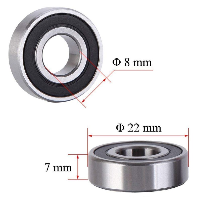 Donepart 608RS Ball Bearings ABEC3 High Speed Double Sealed Bearings