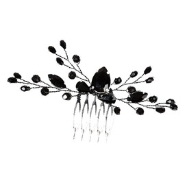 minkissy Hair Accessories Made of Black Crystal Combs for Women Hair Clips for Women Hair Accessories for Decorative Hair Combs Vintage Hair Accessories Decorate Alloy Wedding Bridesmaid