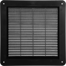 ECOPRO VENT 10" x 10'' Inch Black Square Ventilation Grille with Protective mesh and Screws Included. Durable Plastic Ventilation Register, Grille, Cover. Indoor and Outdoor Soffit Vent