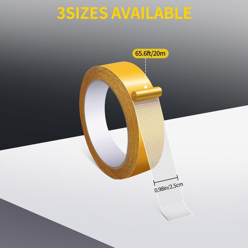 Quadafy Double Sided Fabric Tape Heavy Duty, High Adhesive Strength