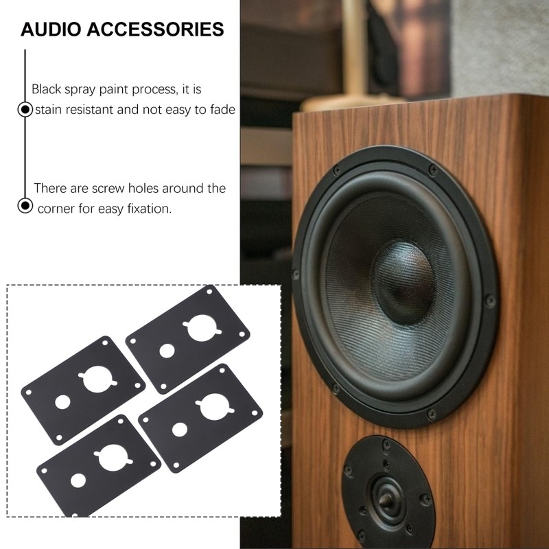 OSALADI 4pcs Iron Speaker Back Panel Coupler Plates for Loudspeaker