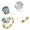 ETERMBOL 14K Gold Toi et Moi Ring Moonstone & Labradorite