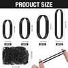 120 Pcs Black Wide Rubber Bands,4 Sizes Heavy Duty Thickened