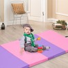 Oneofics Gymnastics Mat, 3'x6'x2'' Thick 4-Panel Folding Kids' Gymnastic Tumbling