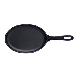Victoria Cast Iron Fajita Skillet, Black Oval Cast Iron Serving Platter, Made in Colombia