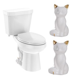 2Pcs Toilet Bolt Covers Decorative, Duck Shape Toilet Screw Cover Caps, Ceramic Toilets Bolt Caps Decorative, Bathroom Bowl Bolt Covers, Easy Installation Bathroom Replacement Parts (White Fox)