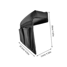 Ipetboom Car Door Armrest Pad with Pocket Luxurious Leather Support Cushion for Car Interior Easy to Install and Clean Versatile Organizer for Car Window Armrest Black