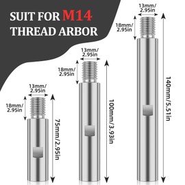 Angle Grinder Extension, Polisher Extension Shaft M14, Polishing Machine Extension 75 mm/100 mm/140 mm for Polishing Machine, Car Polisher, Polishing Pads