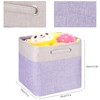 Fabric Cube Storage Bins Foldable Storage Boxes Light Purple and
