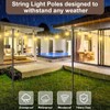 MuliVid 6 Pack 10FT String Light Poles for Outdoor,Metal Lights