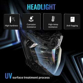 TCT-MOTORPARTS Black Front Headlight Lamp Assembly Fits for Honda CB650F 2017-2020 CBR650F 2017-2018