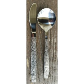 1980's United Airlines Steel Knife and Spoon Set   “New Old Stock”