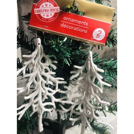 Christmas House Hanging White Christmas Tree Ornaments 1ea 2 Pk-New-SHIP N 24 HR