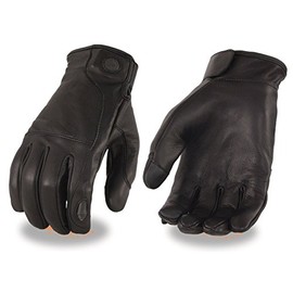 Milwaukee Men's Motorcycle Led Finger Lights blk Leather Gloves with Touch Screen Fingers (5X-Large)