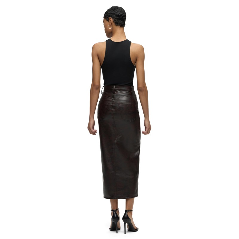 HUDSON Women's Reconstructed Skirt, Marbled Vegan Leather