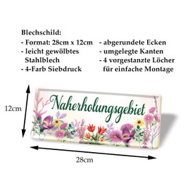 Tin Sign for Garden, Balcony, Terrace, Garden Arbour, Loggia, Greenhouse, Garden Shed - Notice of Favourite Place or Recreation Place - Door Sign Wall Sign - 28 x 12 cm