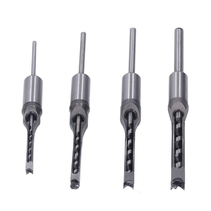 4PCS Woodworking Square Drill Bits Set HSS Wear Resistant 1/4in