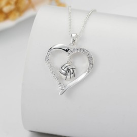 Lydow Volleyball Coach Necklace Gifts for Teen, Stuff Accessories Jewelry Players Team Sport Ornament Coach Birthday Christmas Decor Gear Things Women Mom 8-12 12-14 Her
