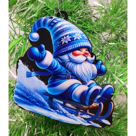 Generic Sledding Gnome Winter Wonderland Ornament