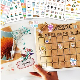 Calendar Stickers for Adults,Fun Craft Decal for Scrapbooks | 28 Sheets Stickers Planner, Journal & Calendar Aesthetic Holidays Decals Note Booking Accessories